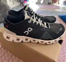 On Cloud X Black and White Running Shoes