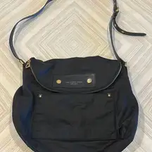 Marc by Marc Jacobs Black Nylon Messenger Bag with Adjustable Leather Strap