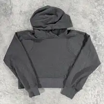 Lululemon Loungeful Cropped Hoodie Spark Black Workout Athleisure Basic