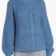 Free People Blue Cable Knit Sweater