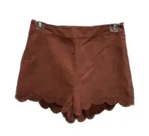 Maroon Faux Suede Shorts