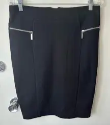 Michael Kors Black Pencil Skirt with Zipper Details