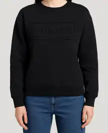 Hunter for Target Women’sBlack Crewneck Sweatshirt Logo Embossed PulloverM(A121)