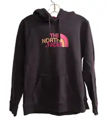 The North Face Womens Pullover Hoodie Sweatshirt Size L Dark Purple Logo Graphic