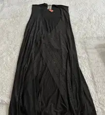 NWT Vocal USA Womens Black Microsuede Duster Vest Boho Hippie Gothic Sz Small