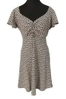 Levi’s Daisy Floral Indie Grunge Skater 90's Dress Black White Cinch Front Med