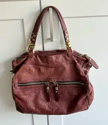 orYANY Women's Deep Red Brown Leather Shoulder Bag Textured Chic Elegant