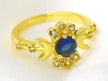 Boho Crystal Moon Ring