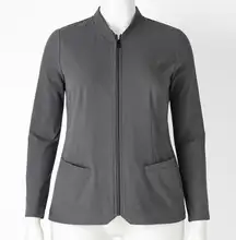 Medelita Kinetic Jacket Womens M Gray‎ Full Zip Medical Scrub Coat Workwear