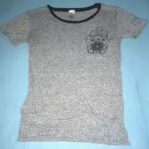 TRILLIUM pocket t-shirt top heather gray crew soft stretchy short sleeve size XS