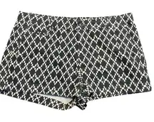 Gap Womens 10R Mid-Rise Black Geometric Print Shorts Cotton Preppy Summer‎