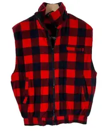 Vintage Ozark Trail Flannel Buffalo Check Plaid Zip Up Vest
