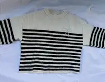 Zara Cream Ribbed Knit Sweater