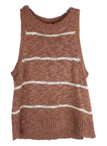Altard State Medium Tank Top Knit Sweater Sleeveless Striped‎ Dusty Pink 602