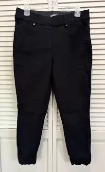 Maurices Black‎ Skinny Short Pants Elastic Band Waist Size Large Mid Rise