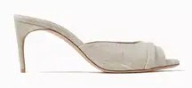 Malone Souliers Lumi 70 Slide Sandal Squared Toe Stiletto Beige 6 US 36.5 EU NIB