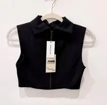 Nonchalant Label Ryland High Neck Full Zip Cropped Tank Top Black Womens Size XS