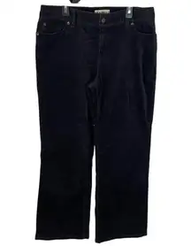 L.L. Bean Black Corduroy Pants Favorite Fit Straight Leg Womens‎ Size 12