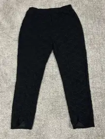 Cynthia Ashby Pants Womens Small Lagenlook Textured Cotton Stretch Black Lounge