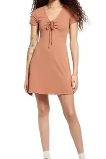 BP  Mini Dress Tie Front Tan Mocha Size XS