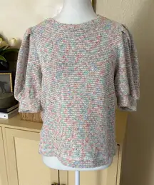 SAYLOR Colorful Knit Short Sleeve Top‎ Size Large