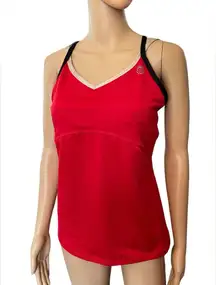 K Swiss Y2K Red Cream Black Athletic Athleisure Tennis Sweat Wicking Tank Top