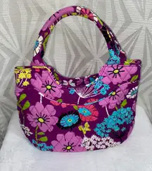 Vera Bradley Flutterby Stiff Double Handles 8" Small Tote Purse Handbag Floral