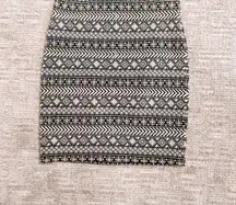 Black And White Pattern Pull On Skirt