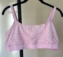 NEW‎ SKIMS PINK FLORAL SCOOP NECK BRALETTE Size 4X