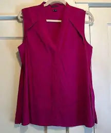 Theory | Dark Pink Professional V-Neck Flowy Tank Top Size Large