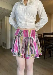 Nanette Lepore Women’s 100% Silk Color Casual Shorts High Rise Zipback Size 6