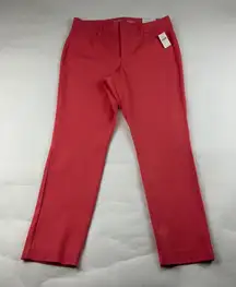 Old Navy Calypso Coral Stretch Canvas High Rise Pixie Skinny Pant 12 New