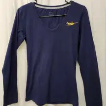 Nike West Virginia Mountaineers Blue/Yellow  Long-Sleeved Shirt, Women’s -XS-