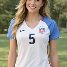 Nike Women's Blue and White Jersey