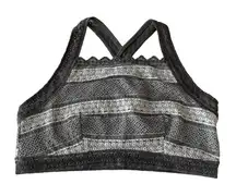 Aerie Gray Striped Bralette