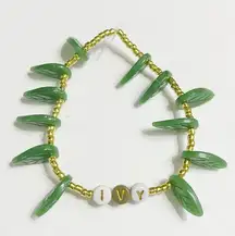 Taylor Swift Eras Tour Friendship Bracelet Ivy Evermore w/ Leaf Beads