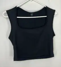 NWOT‎ SHEIN women’s black ribbed sleeveless square neck cropped tank top medium