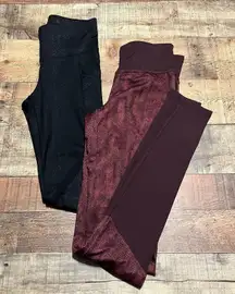 JoyLab Women's Black & Red Reptile Print Athletic Leggings Sz XS Gym