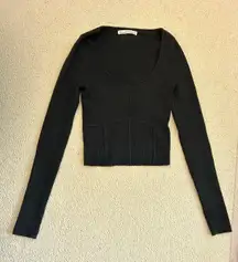 Long Sleeve Ribbed Corset Sweater
