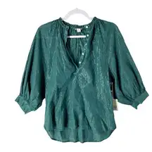 a.n.a‎ Womens Tops Size XS Metallic Silver Striped Batwing Sleeve