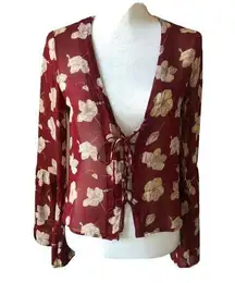 Flynn Skye Boston Lace up Floral Top size Medium