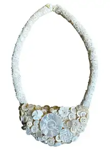 Vintage Hand Made Necklace‎ with Mother Of Pearl Buttons