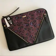 New Cotton On leopard print laptop bag purple 15 inch