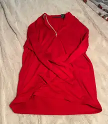 Red Oversized Quarter zip