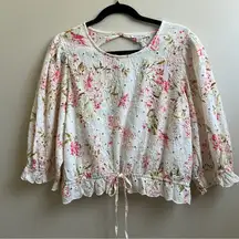 NWT American Eagle Outfitters AEO Cropped Eyelet Blouse Size XL