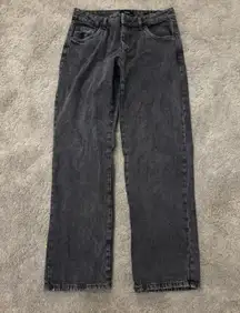 black low rise baggy jeans