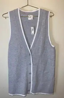 NWT Offline by Aerie Gray Knit Sweater Vest Button Front Small