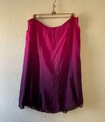 NWOT lane Bryant 100% silk ombré beaded y2k skirt size 14/16