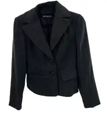 Ann‎ Taylor Womens 0 Charcoal Tweed Blazer Wool Blend