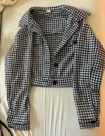 Black And White Crop Jacket